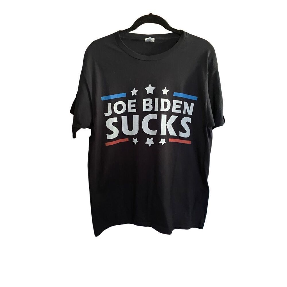 Port and Company, men’s Joe Biden sucks black T-shirt size large ￼